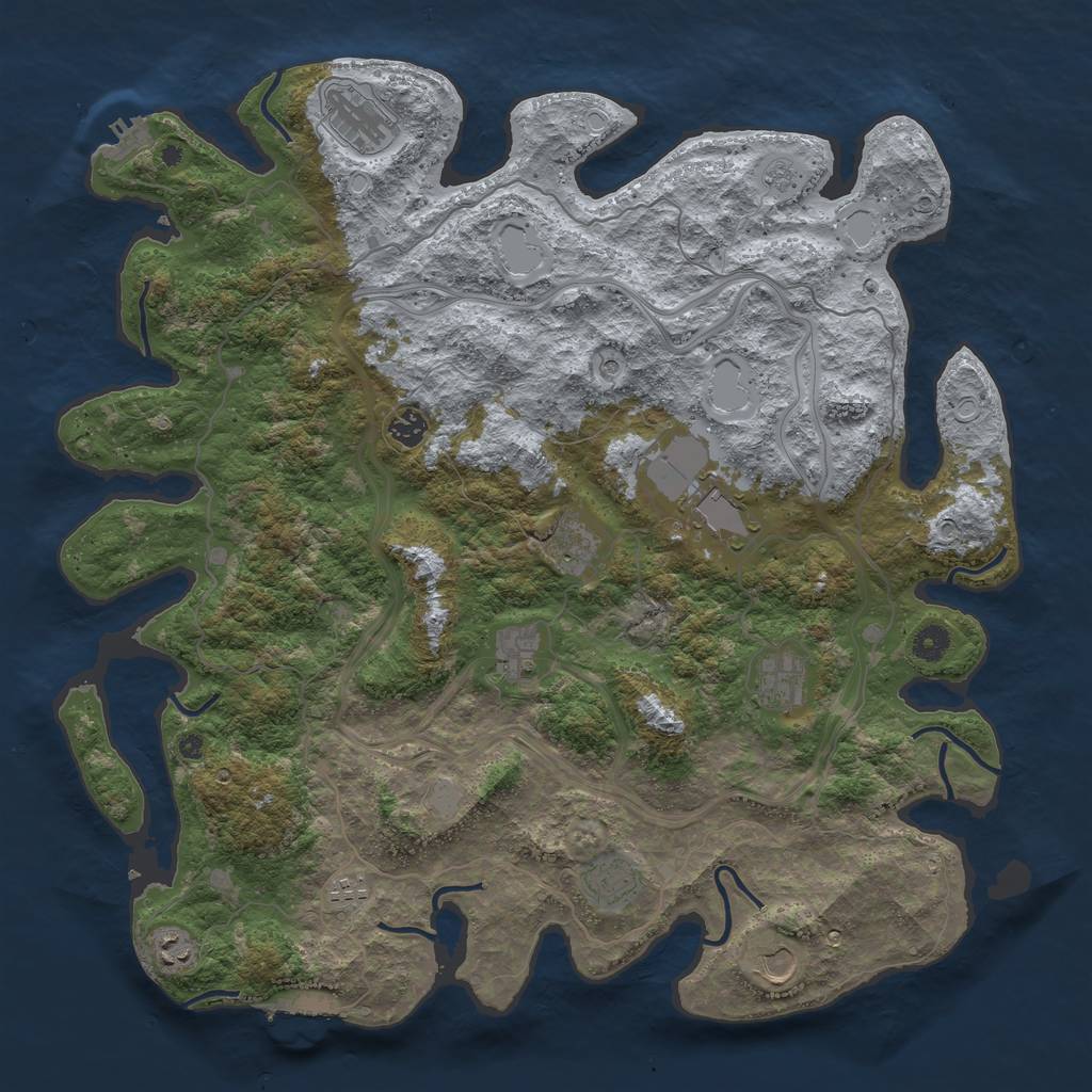 Rust Map: Procedural Map, Size: 4500, Seed: 122, 17 Monuments