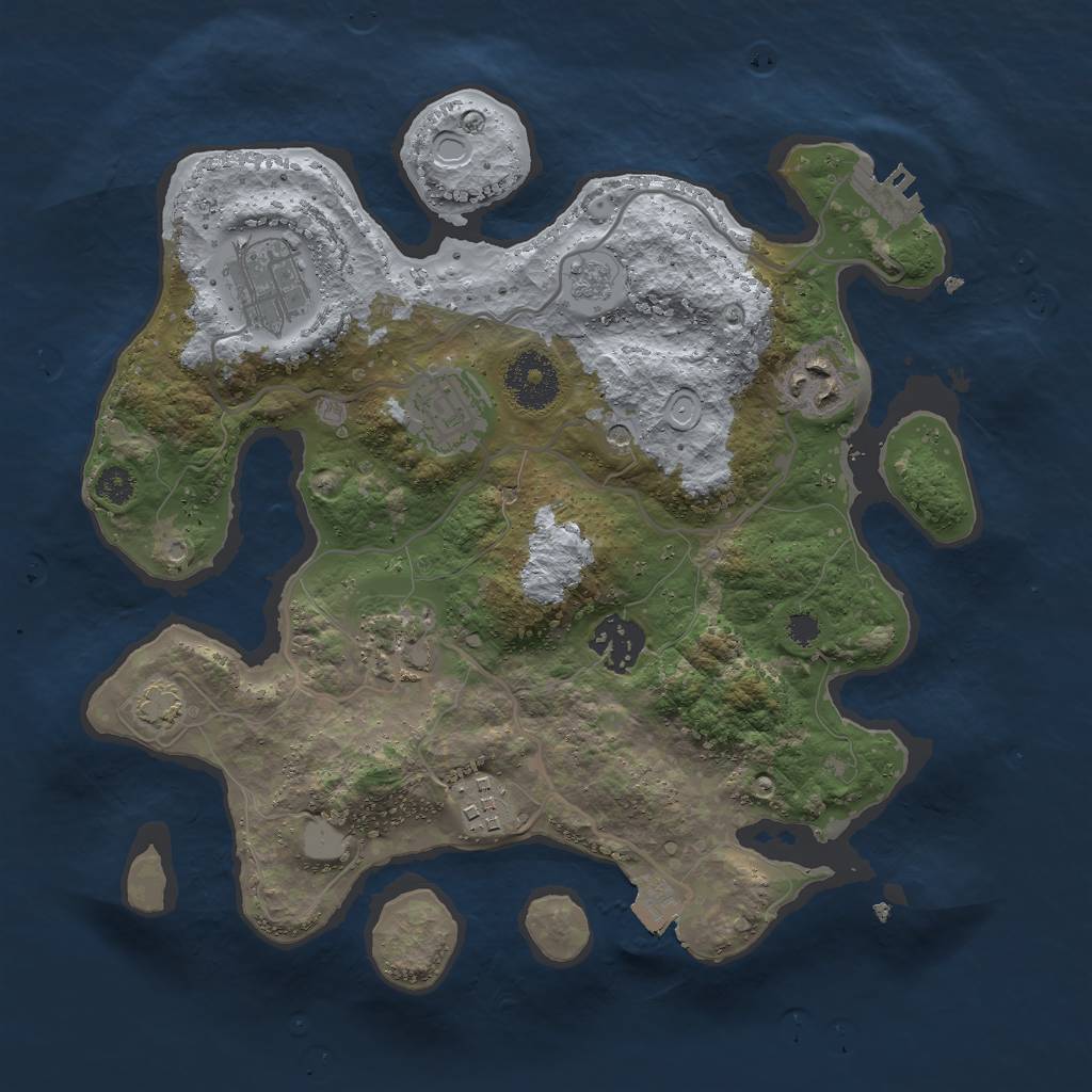 Rust Map: Procedural Map, Size: 3000, Seed: 13820, 13 Monuments