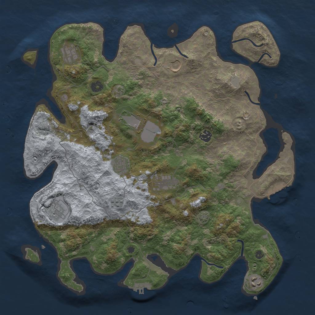 Rust Map: Procedural Map, Size: 4000, Seed: 1544757426, 16 Monuments