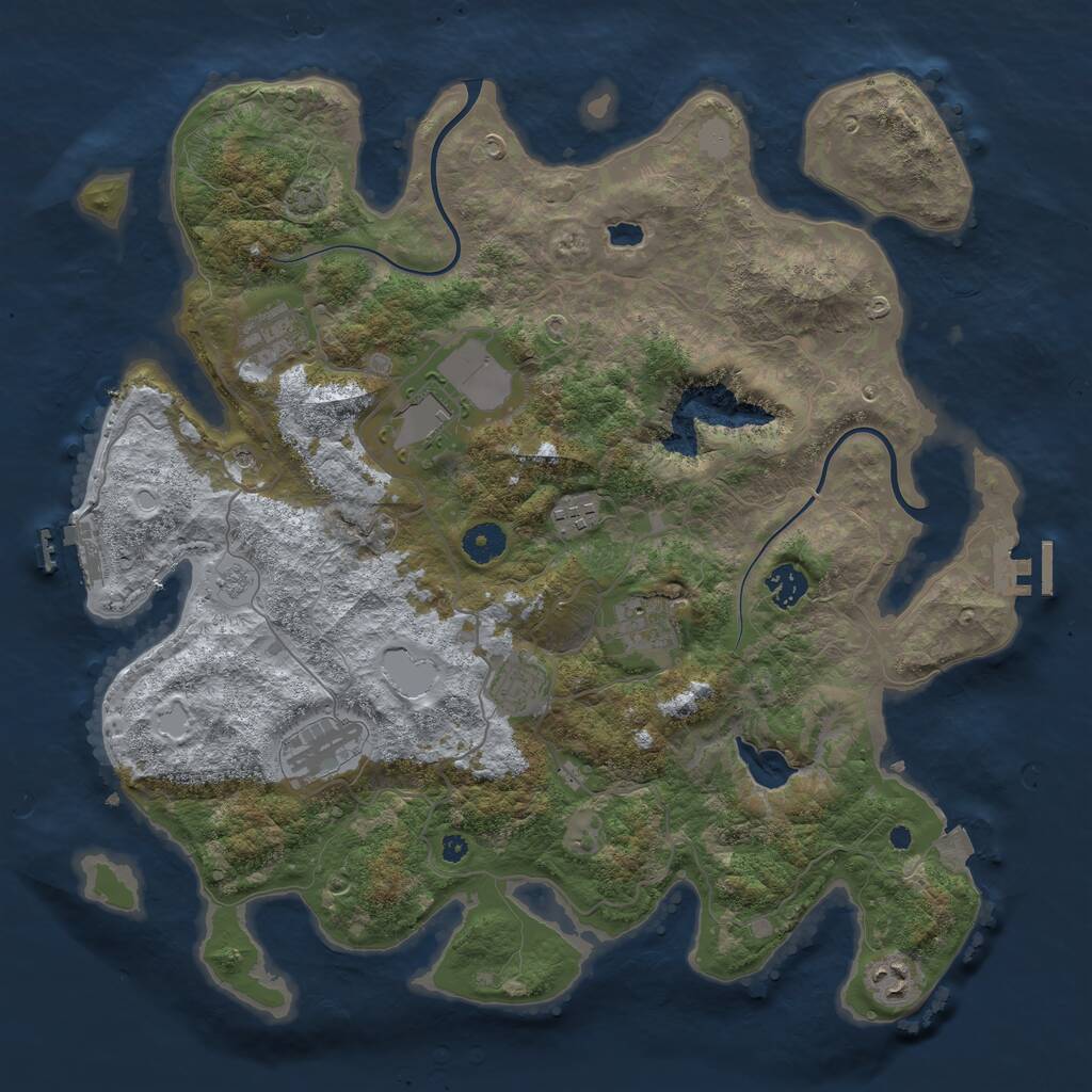 Rust Map: Procedural Map, Size: 4000, Seed: 1544757426, 14 Monuments