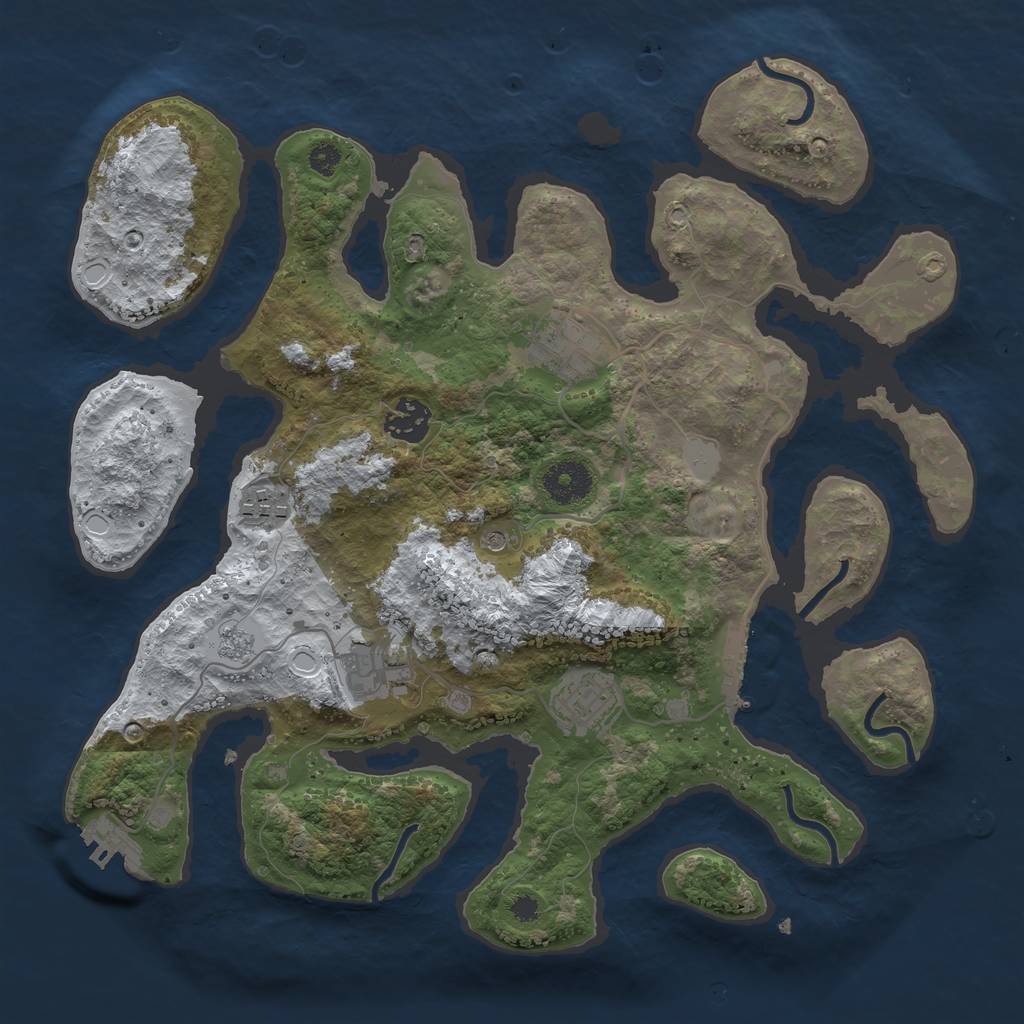 Rust Map: Procedural Map, Size: 3400, Seed: 21512, 14 Monuments