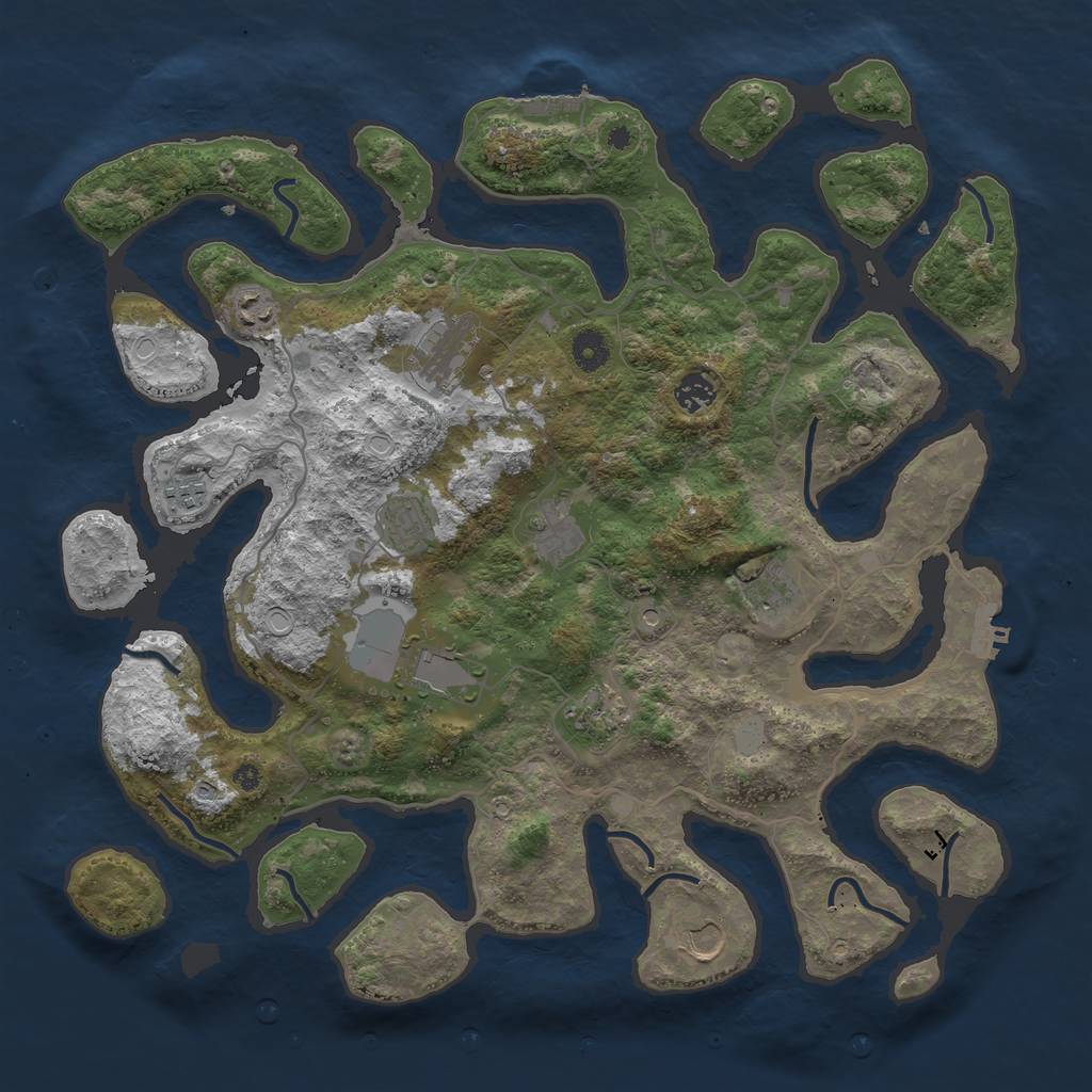 Rust Map: Procedural Map, Size: 4200, Seed: 155, 18 Monuments