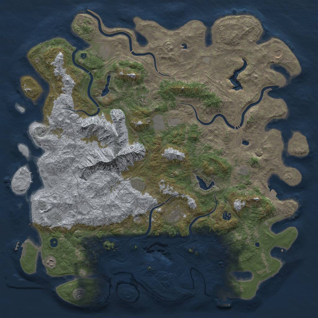 Rust Map: Procedural Map, Size: 5500, Seed: 3234, 17 Monuments