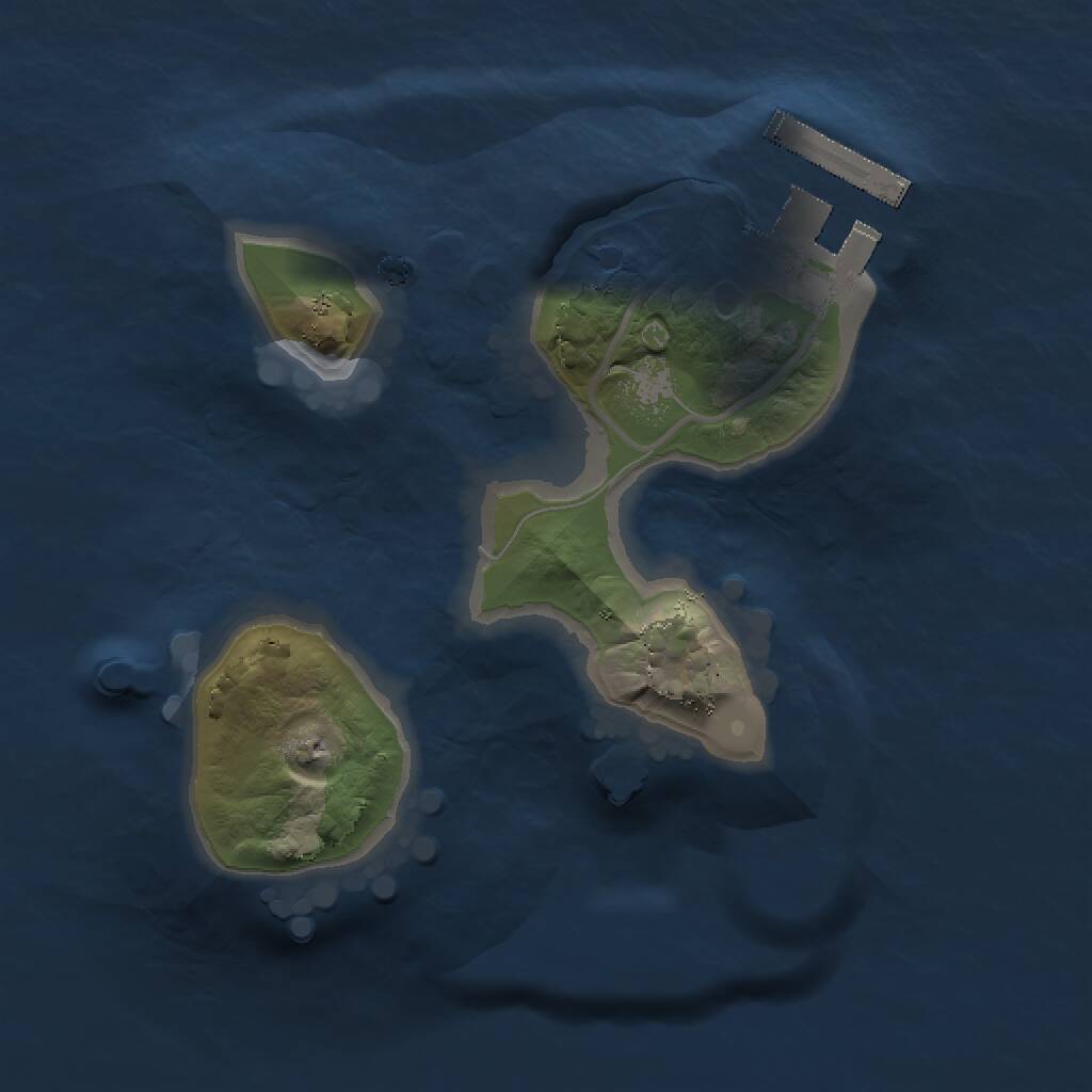 Rust Map: Procedural Map, Size: 1450, Seed: 2, 2 Monuments