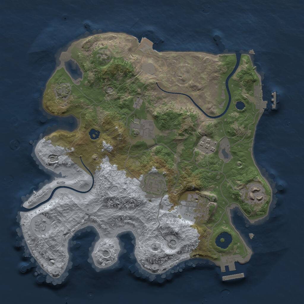 Rust Map: Procedural Map, Size: 2800, Seed: 2030190, 11 Monuments