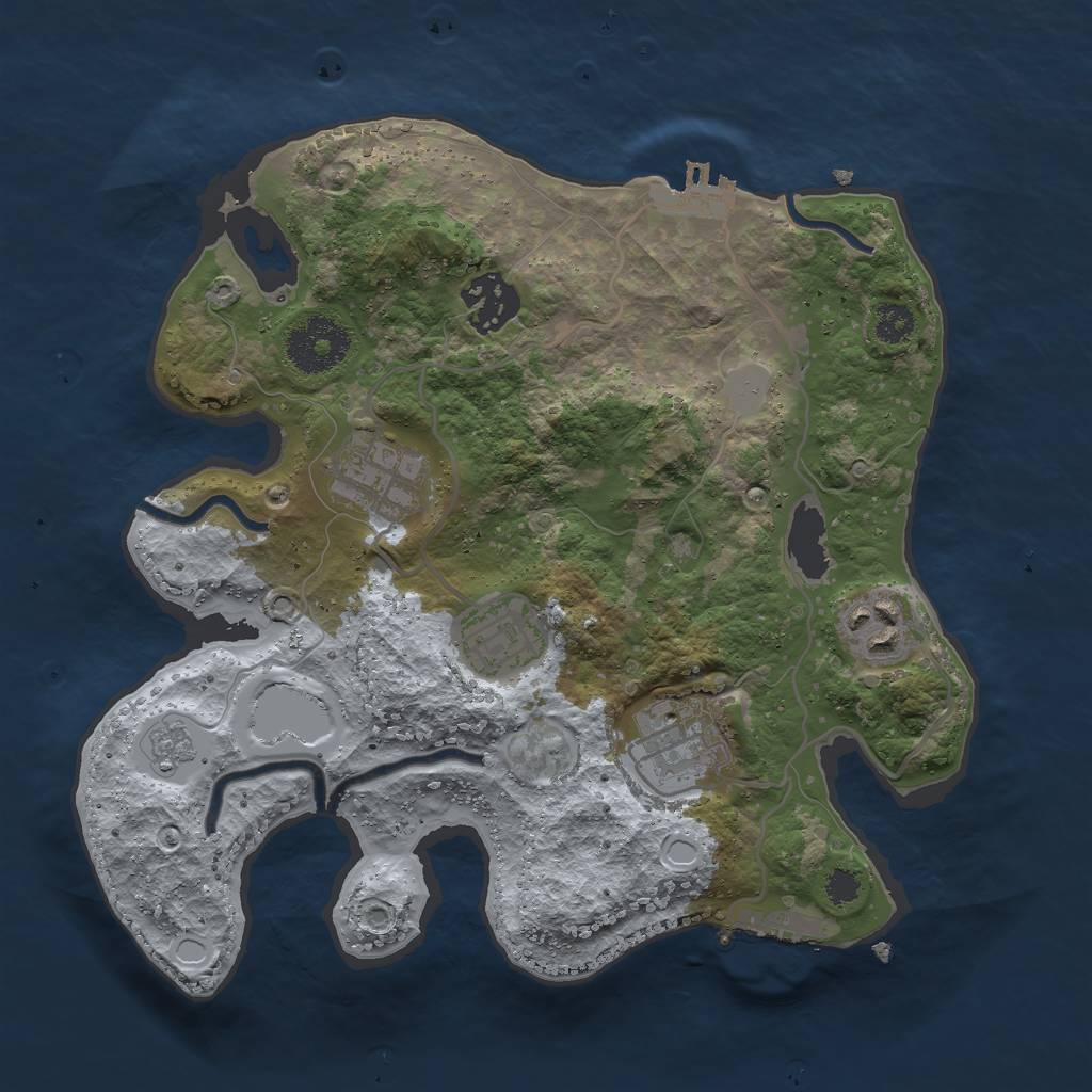 Rust Map: Procedural Map, Size: 2800, Seed: 2030190, 11 Monuments