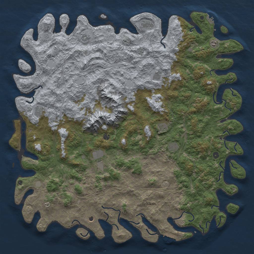 Rust Map: Procedural Map, Size: 6000, Seed: 47651903, 19 Monuments