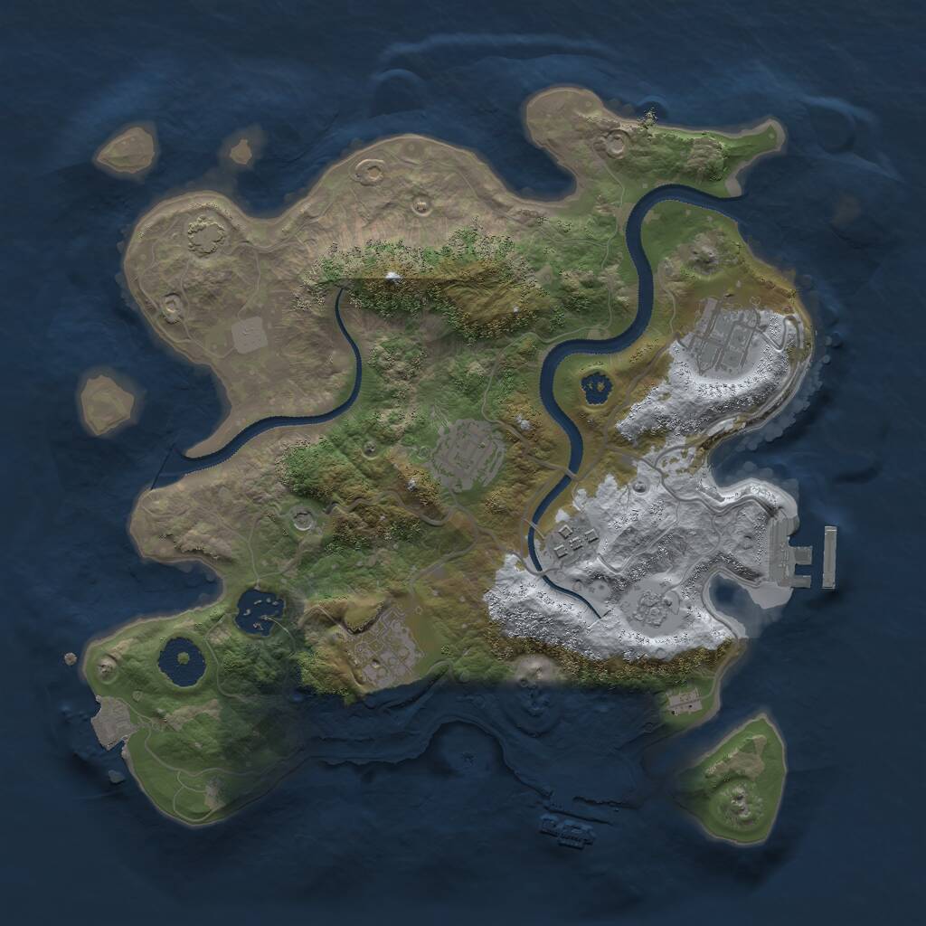 Rust Map: Procedural Map, Size: 3000, Seed: 860014394, 11 Monuments