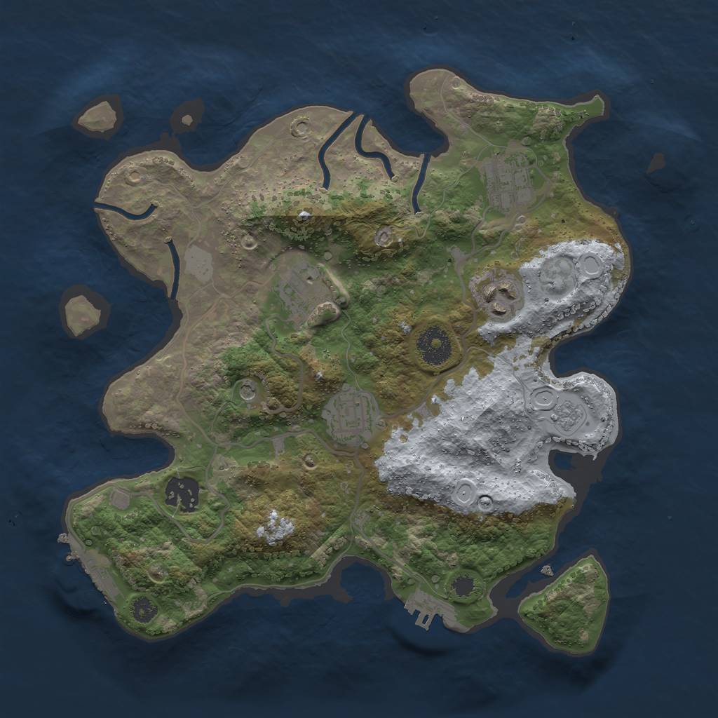 Rust Map: Procedural Map, Size: 3000, Seed: 860014394, 12 Monuments