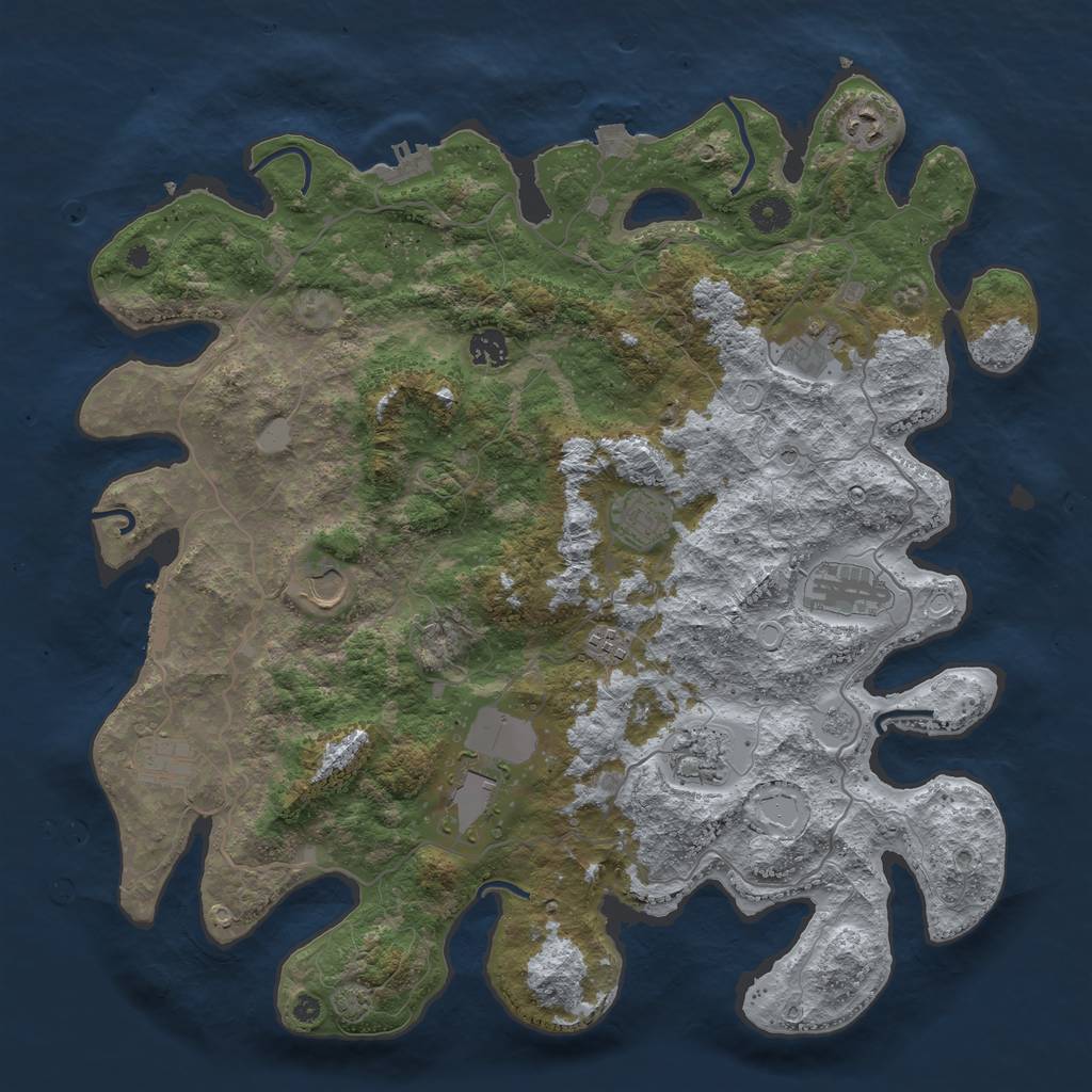 Rust Map: Procedural Map, Size: 4200, Seed: 108276620, 18 Monuments