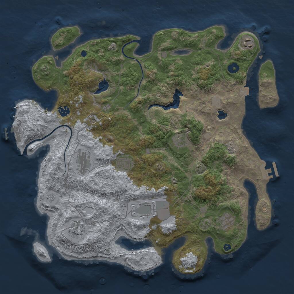 Rust Map: Procedural Map, Size: 4000, Seed: 324548, 15 Monuments