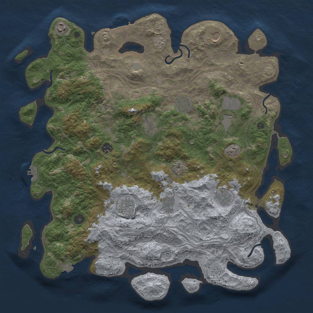 Rust Map: Procedural Map, Size: 4500, Seed: 740440255, 18 Monuments