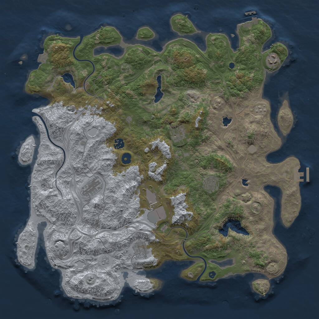 Rust Map: Procedural Map, Size: 4500, Seed: 8746150, 14 Monuments