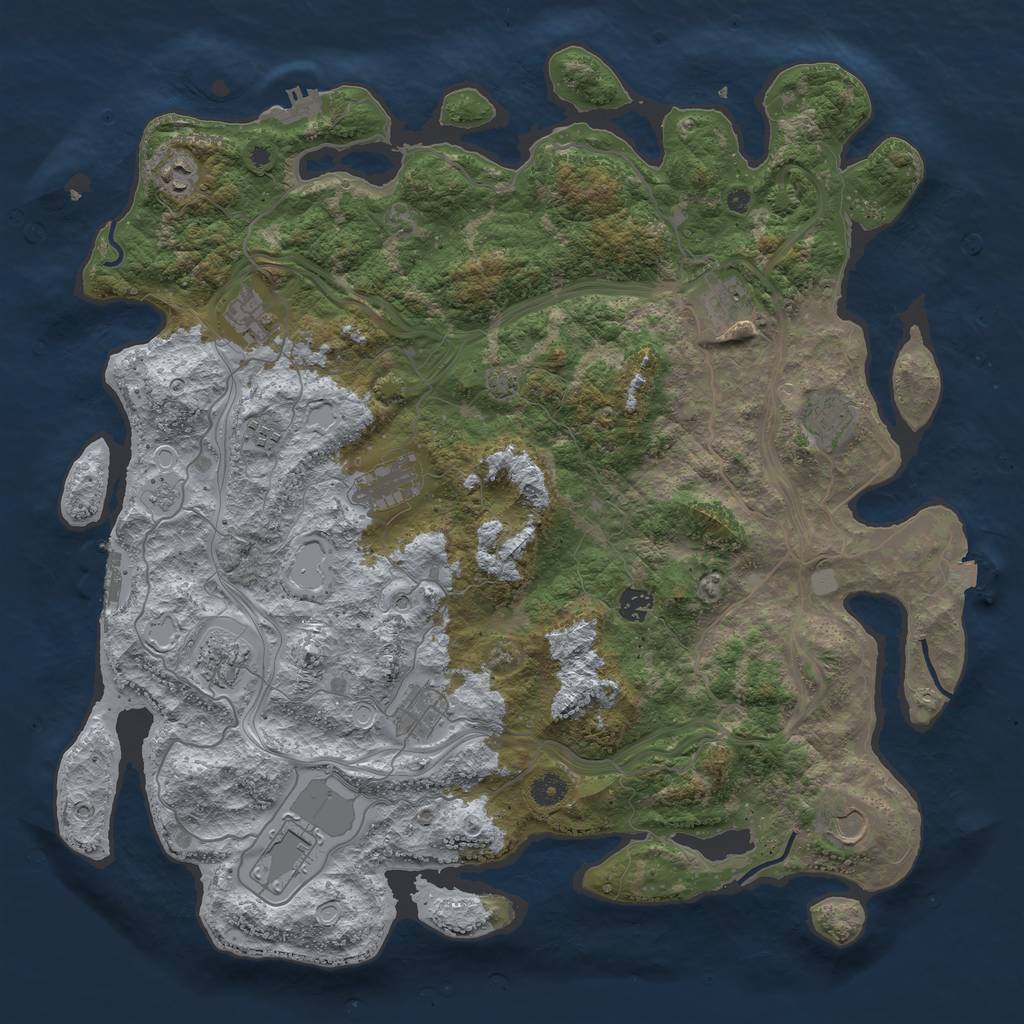 Rust Map: Procedural Map, Size: 4500, Seed: 8746150, 19 Monuments