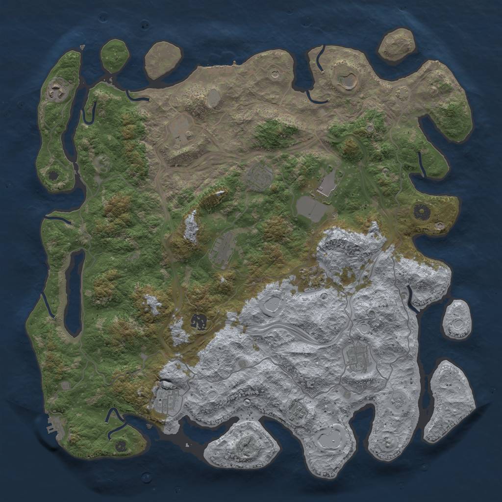 Rust Map: Procedural Map, Size: 4500, Seed: 367237614, 19 Monuments