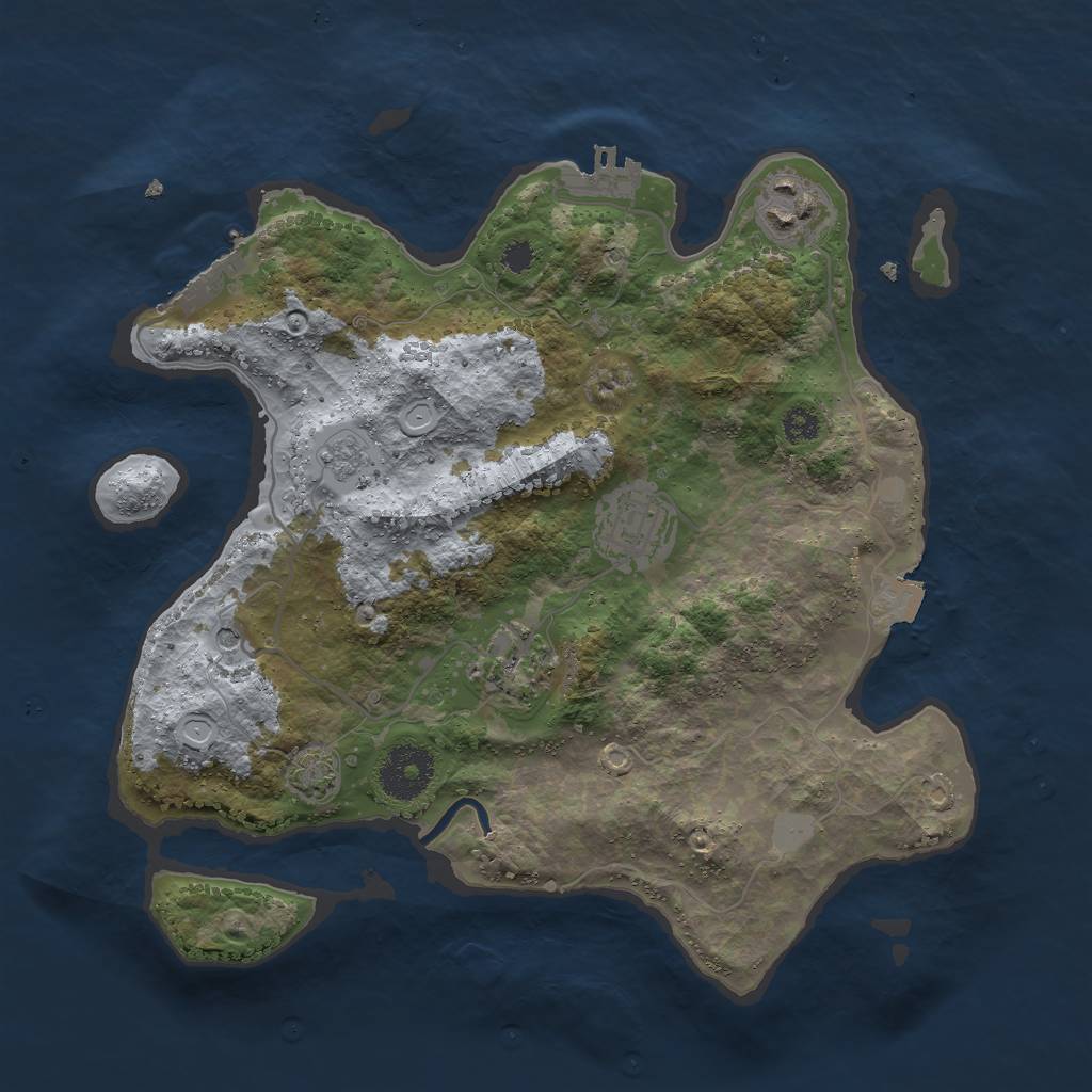 Rust Map: Procedural Map, Size: 3000, Seed: 7012201, 11 Monuments