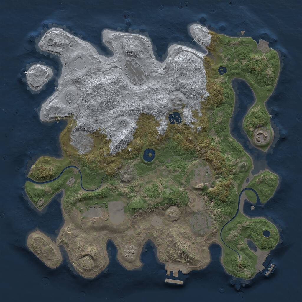 Rust Map: Procedural Map, Size: 3500, Seed: 220106, 14 Monuments