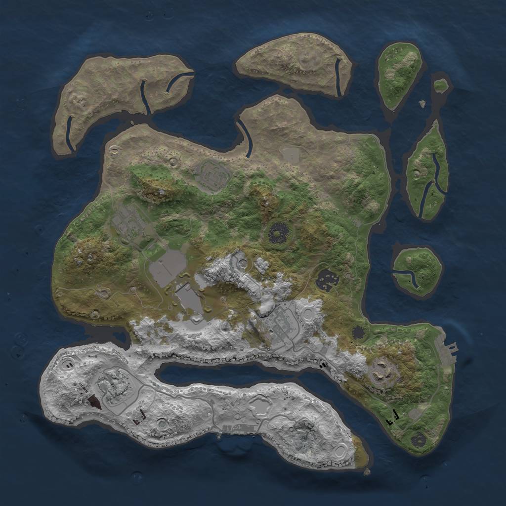 Rust Map: Procedural Map, Size: 3500, Seed: 96783, 15 Monuments