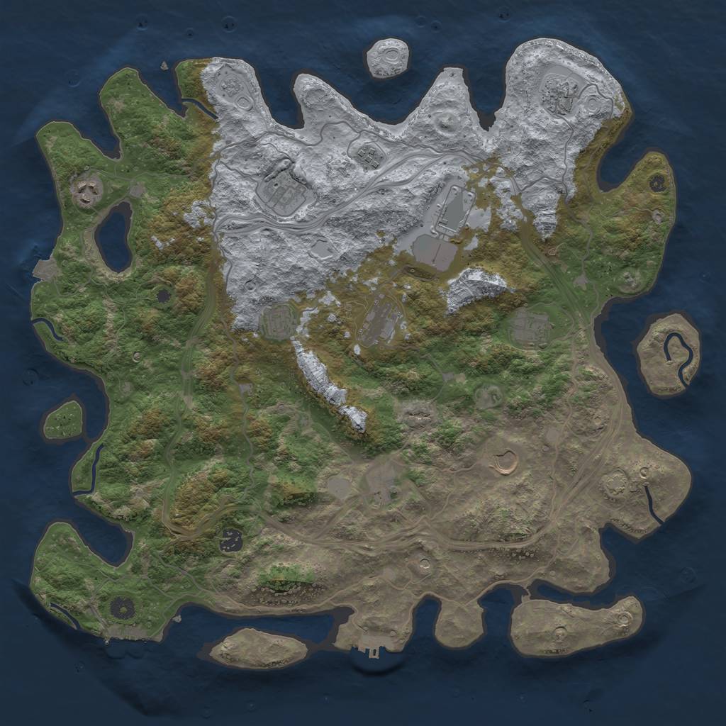 Rust Map: Procedural Map, Size: 4500, Seed: 964363302, 19 Monuments