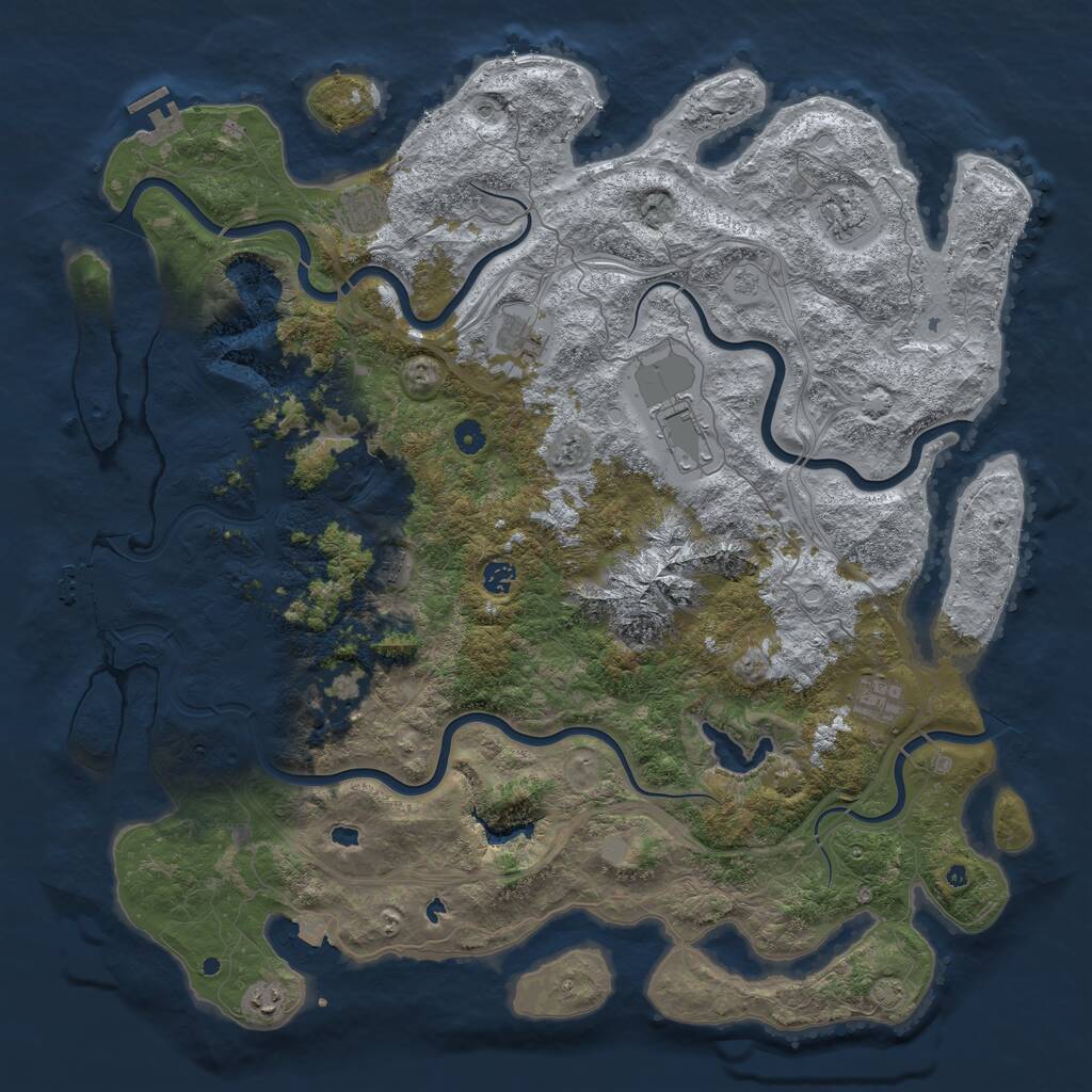 Rust Map: Procedural Map, Size: 5000, Seed: 31286, 15 Monuments