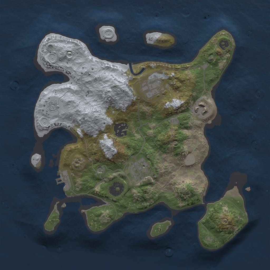Rust Map: Procedural Map, Size: 2800, Seed: 15526, 10 Monuments