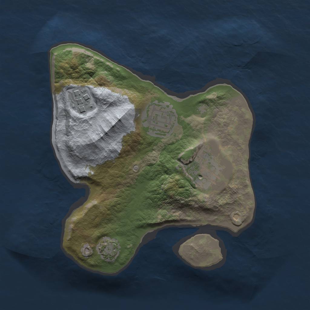 Rust Map: Barren, Size: 2000, Seed: 999998, 6 Monuments