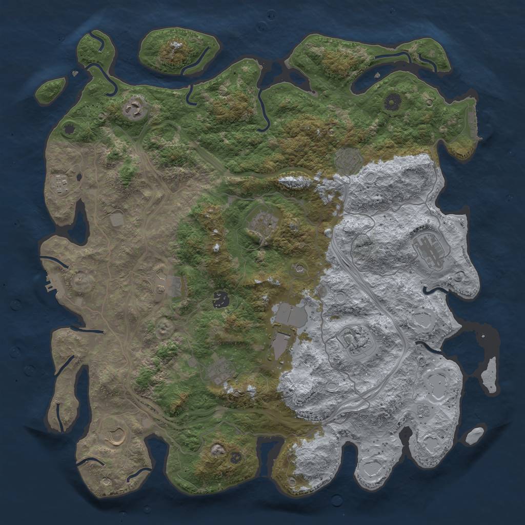 Rust Map: Procedural Map, Size: 4500, Seed: 546847, 18 Monuments