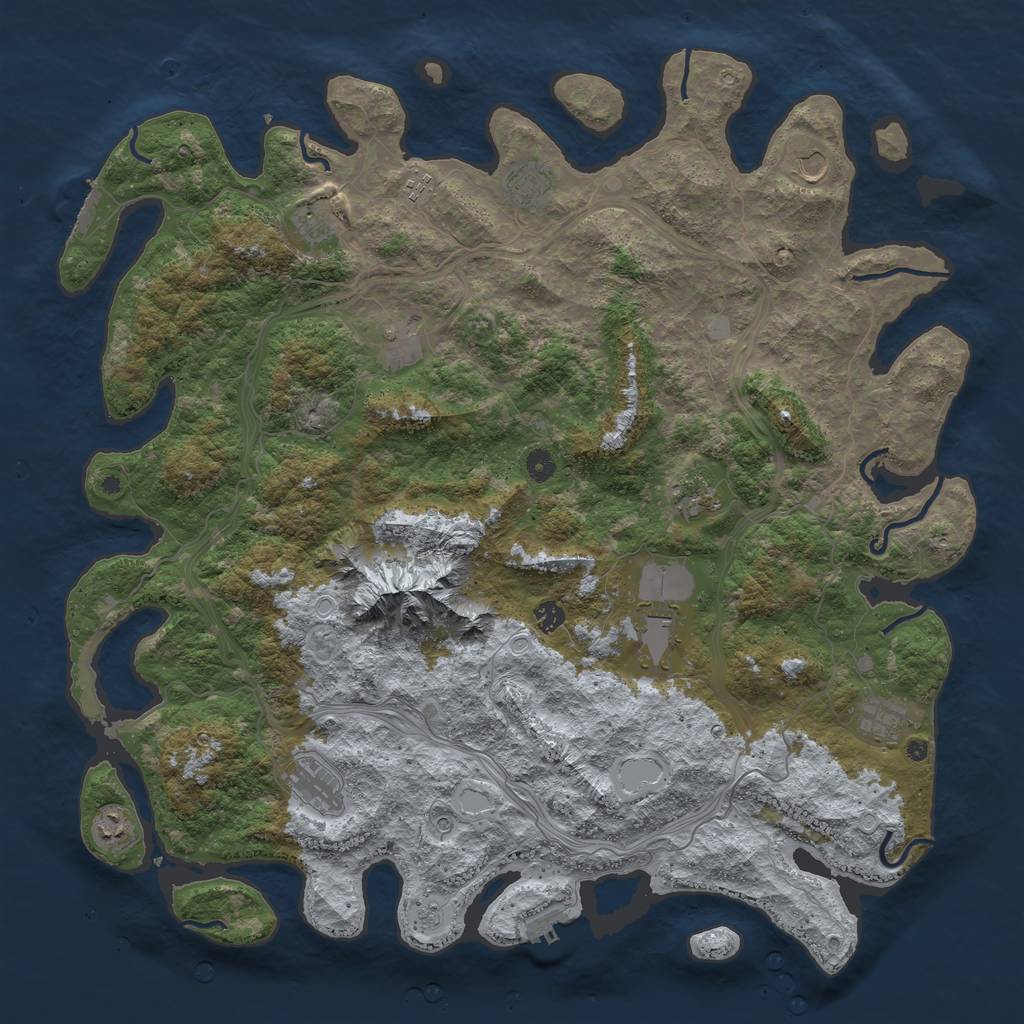 Rust Map: Procedural Map, Size: 5000, Seed: 1505307062, 18 Monuments