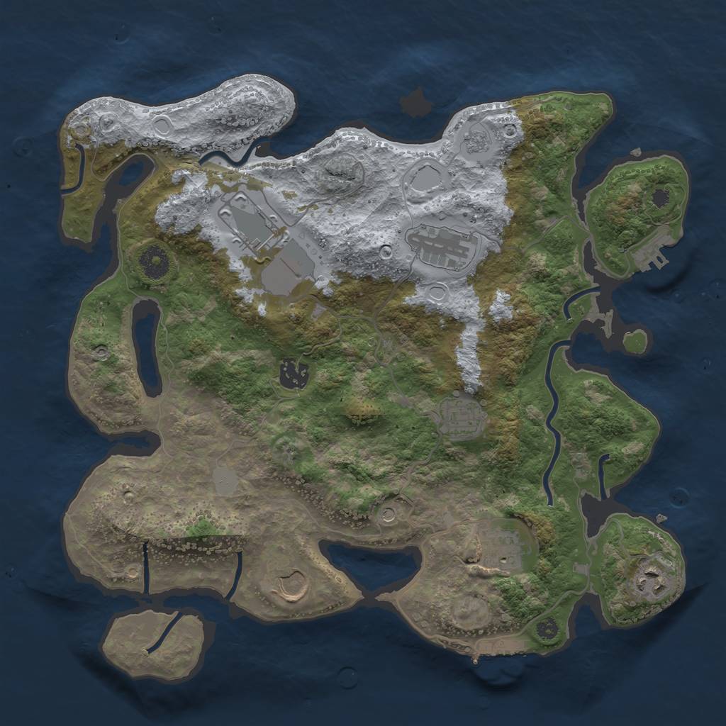 Rust Map: Procedural Map, Size: 3500, Seed: 67422, 14 Monuments