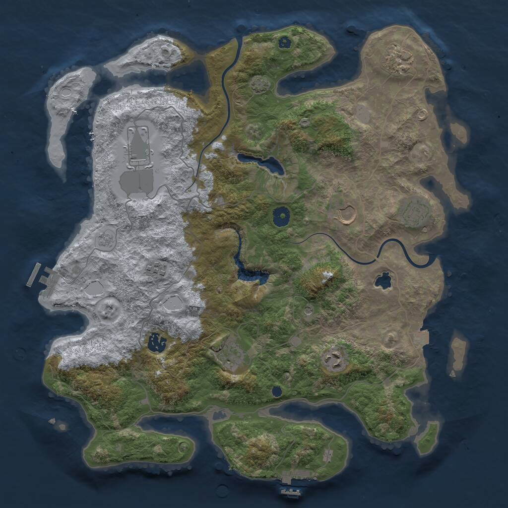 Rust Map: Procedural Map, Size: 4000, Seed: 688769, 14 Monuments