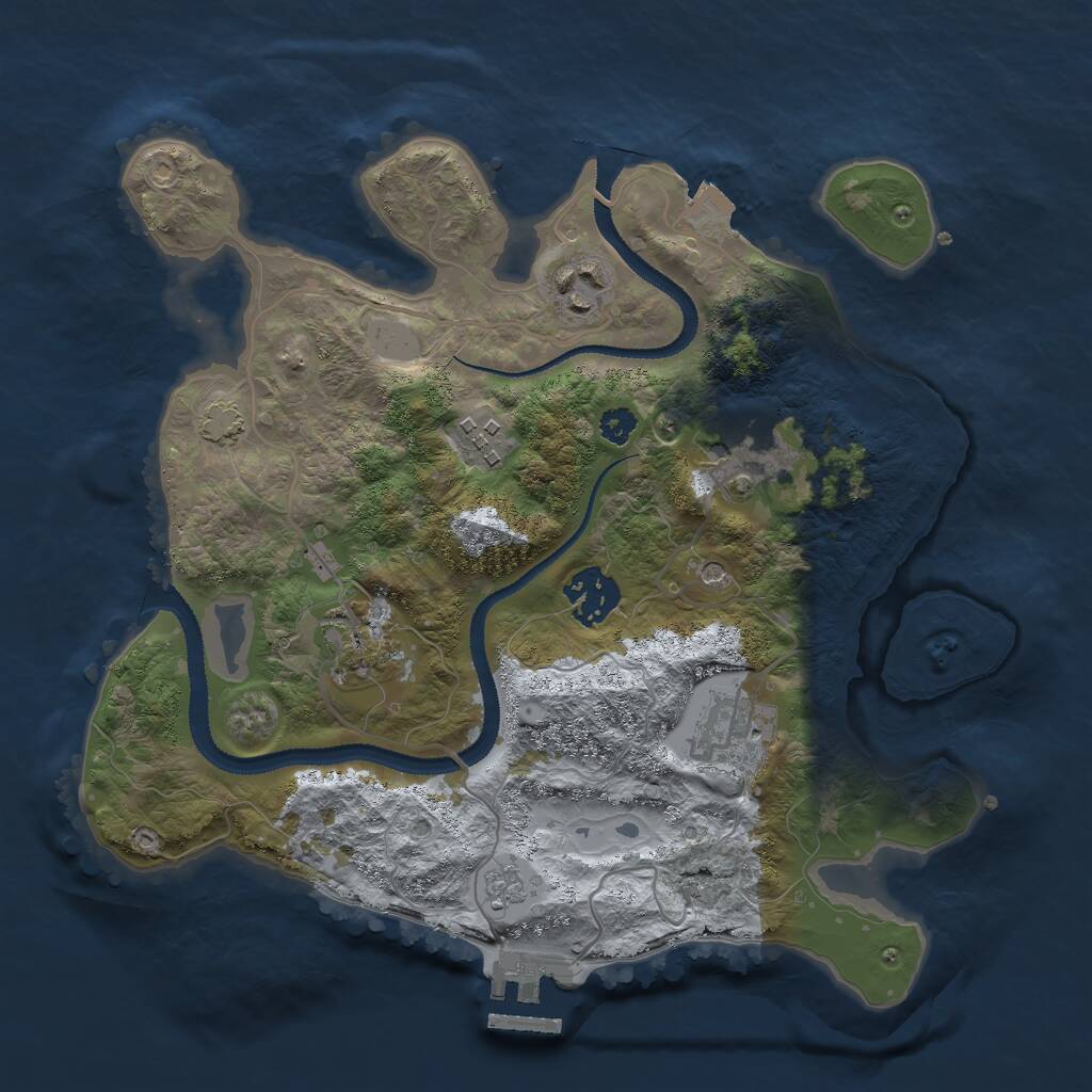 Rust Map: Procedural Map, Size: 3000, Seed: 98277, 11 Monuments