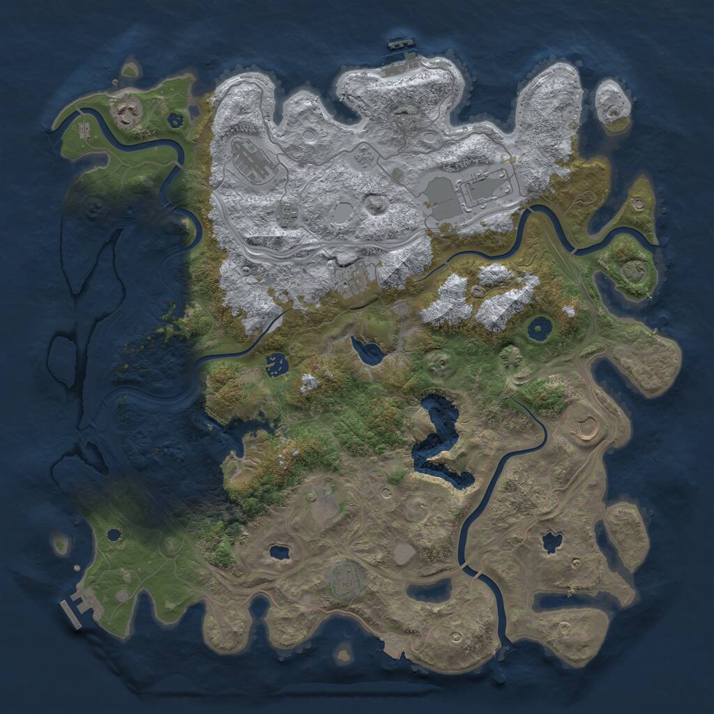 Rust Map: Procedural Map, Size: 4500, Seed: 73210861, 15 Monuments
