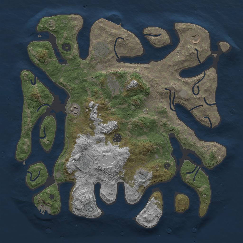 Rust Map: Procedural Map, Size: 4000, Seed: 1968793232, 15 Monuments