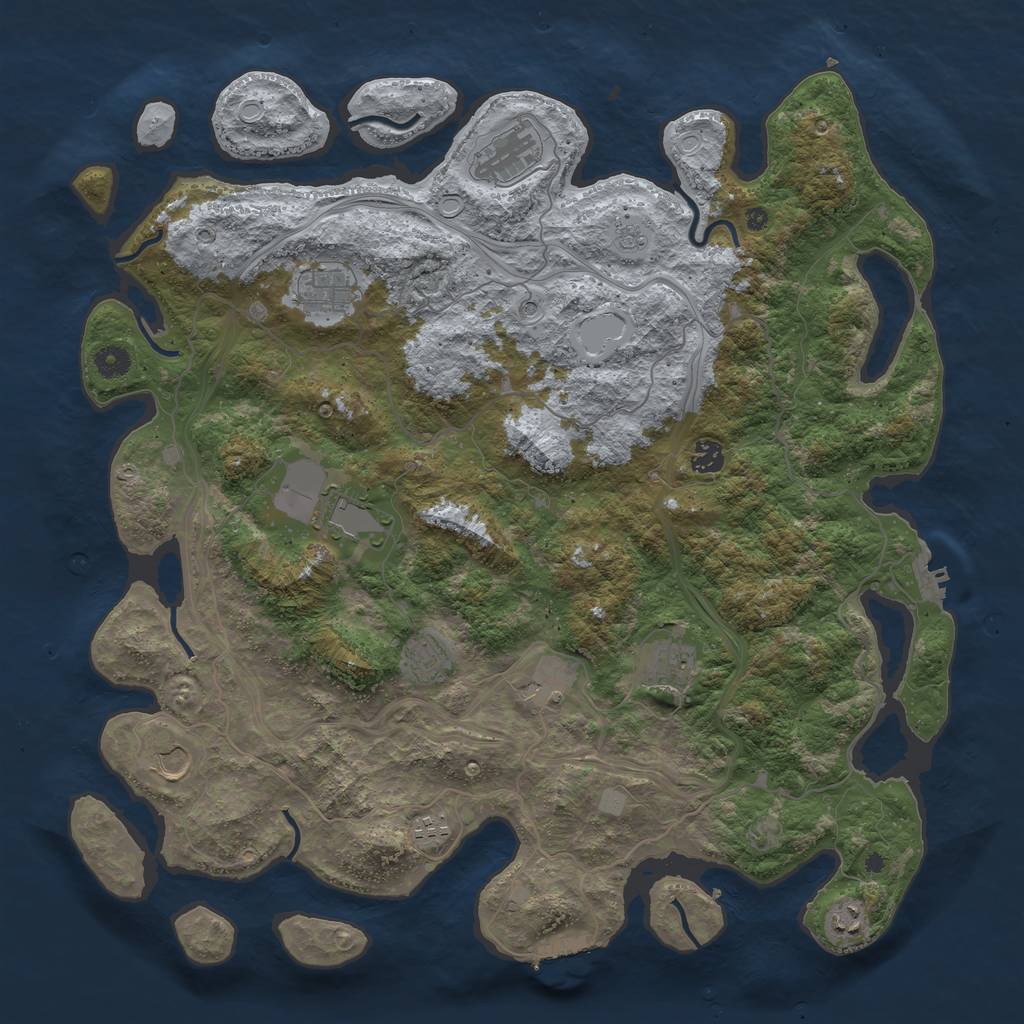 Rust Map: Procedural Map, Size: 4500, Seed: 361417, 17 Monuments