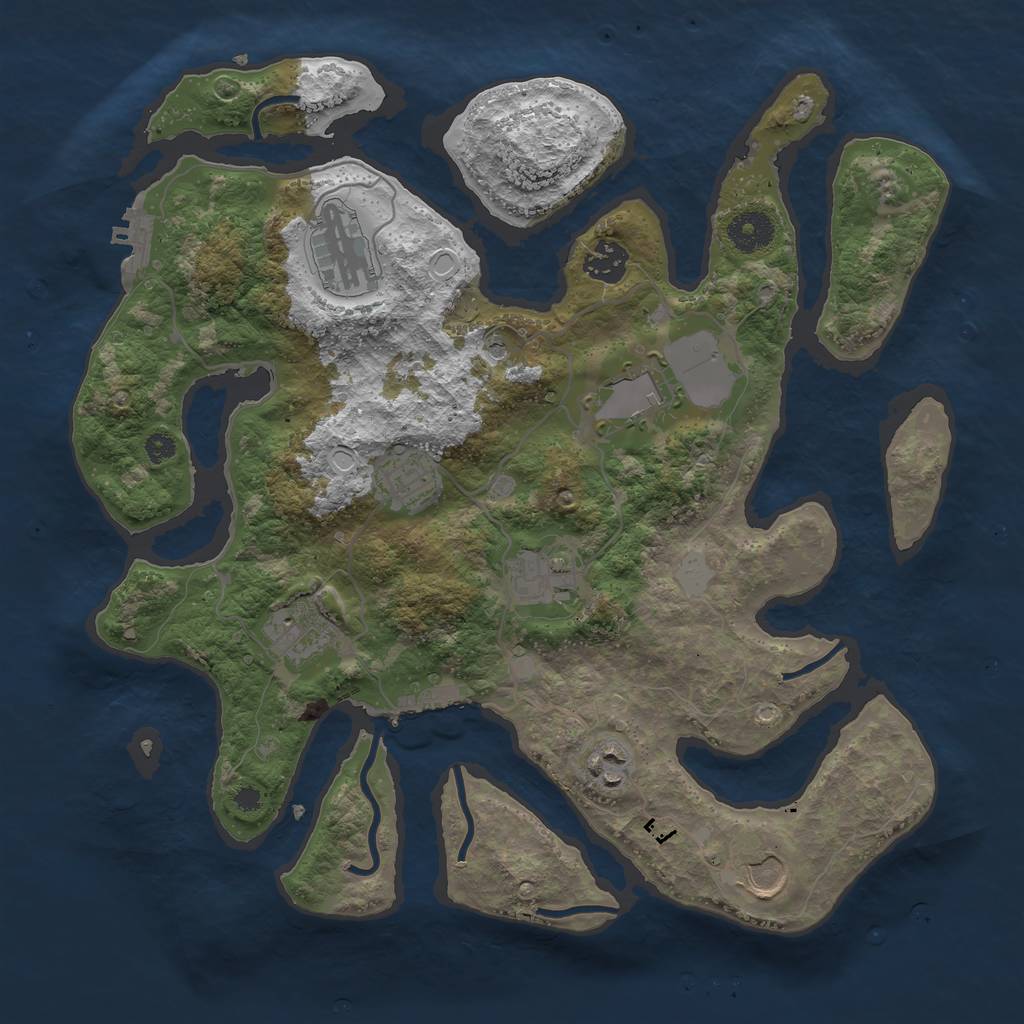 Rust Map: Procedural Map, Size: 3550, Seed: 790460, 16 Monuments