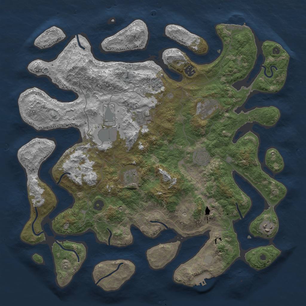 Rust Map: Procedural Map, Size: 4300, Seed: 350, 16 Monuments