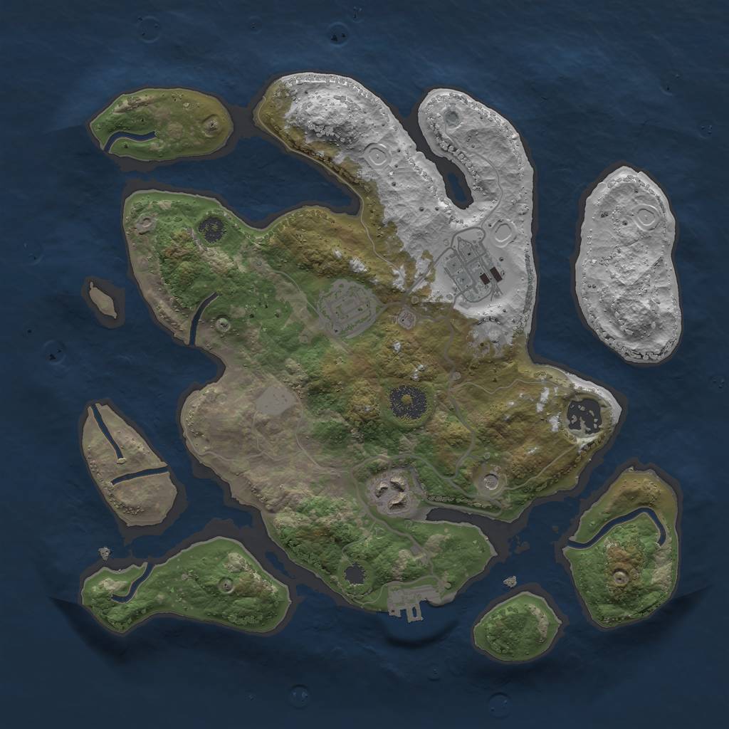 Rust Map: Procedural Map, Size: 3000, Seed: 42069, 11 Monuments