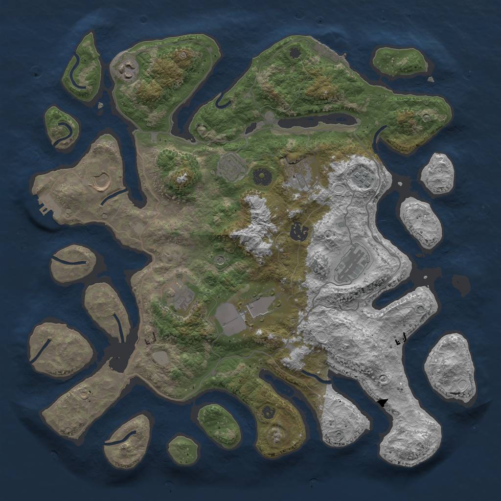Rust Map: Procedural Map, Size: 4000, Seed: 916113, 17 Monuments