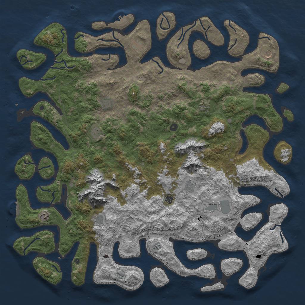 Rust Map: Procedural Map, Size: 6000, Seed: 280, 19 Monuments