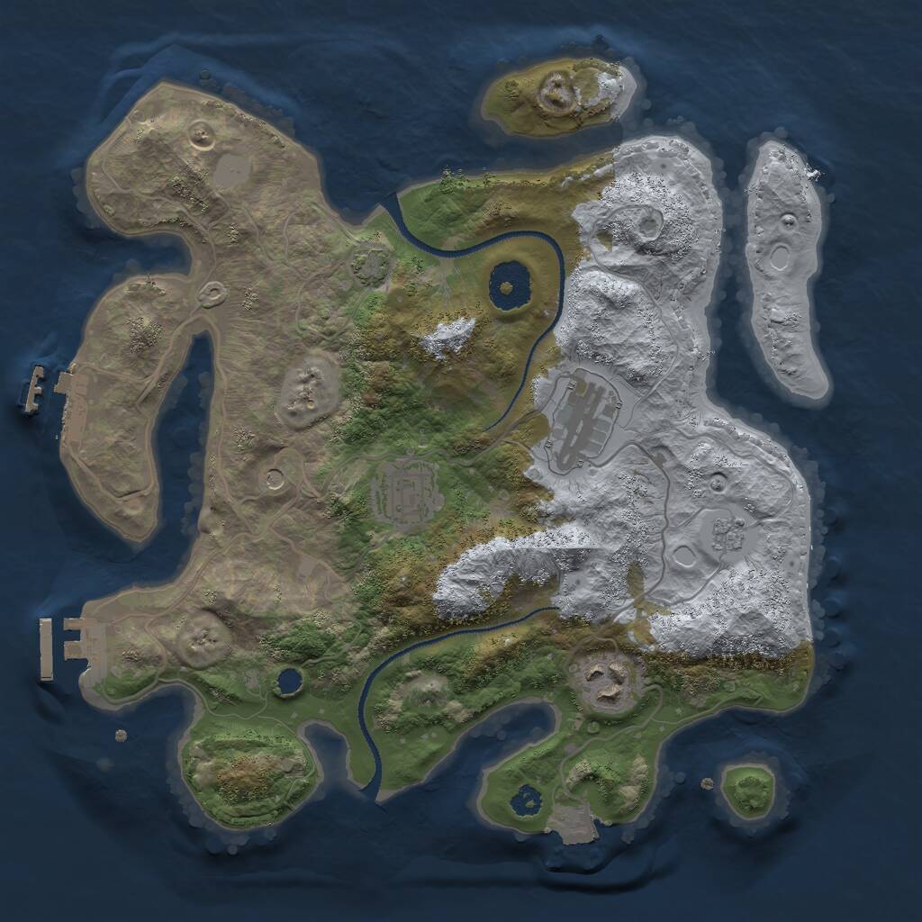 Rust Map: Procedural Map, Size: 3000, Seed: 1299356918, 9 Monuments