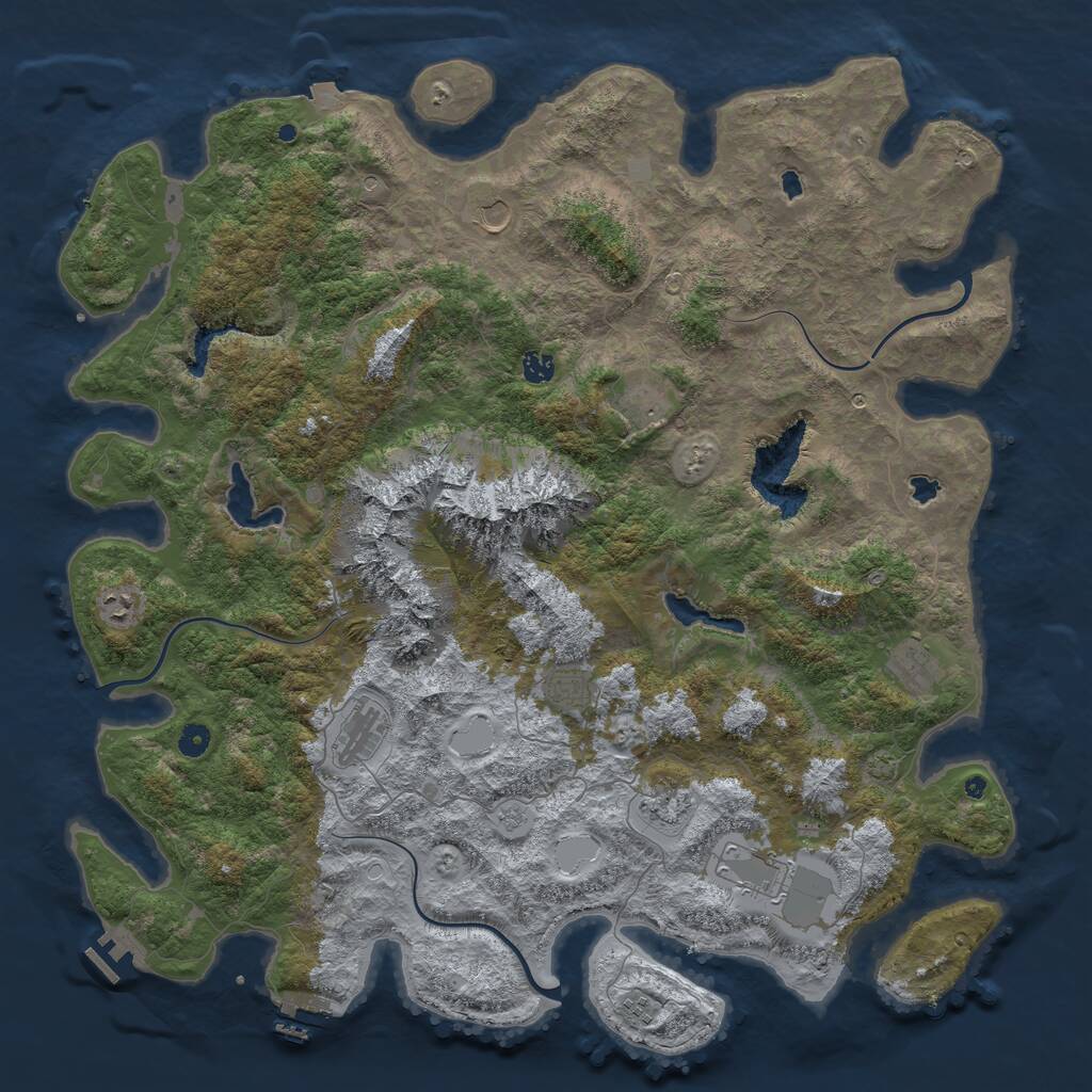 Rust Map: Procedural Map, Size: 5000, Seed: 39665155, 16 Monuments