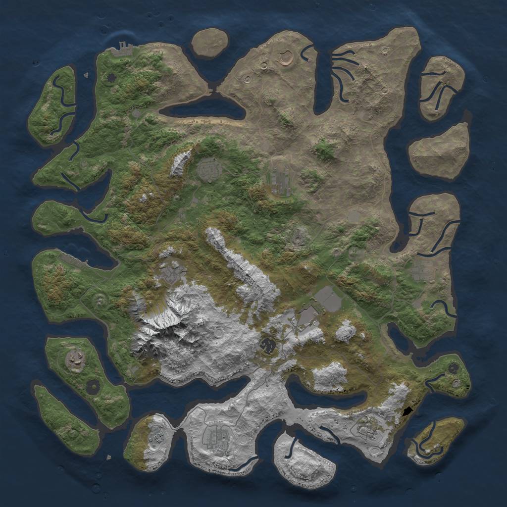 Rust Map: Procedural Map, Size: 5000, Seed: 39665155, 19 Monuments