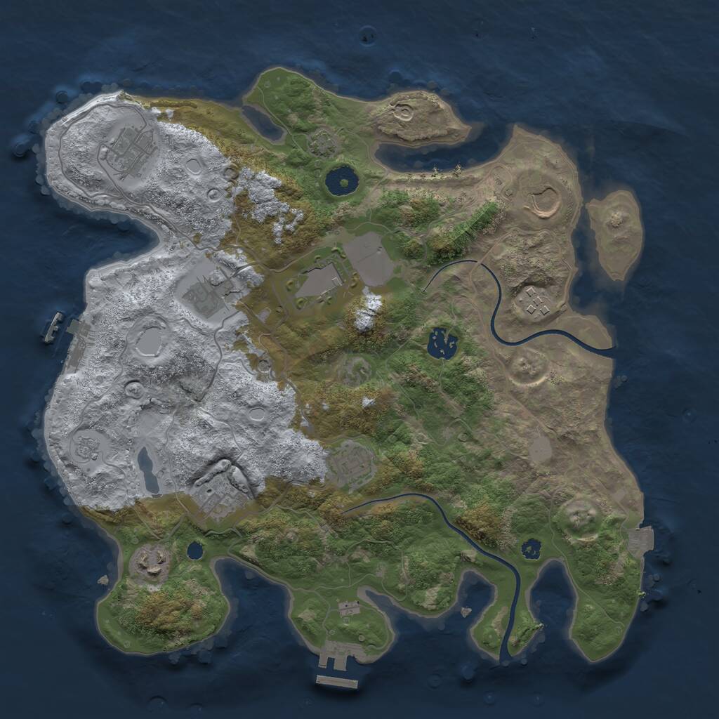 Rust Map: Procedural Map, Size: 3500, Seed: 118300247, 15 Monuments