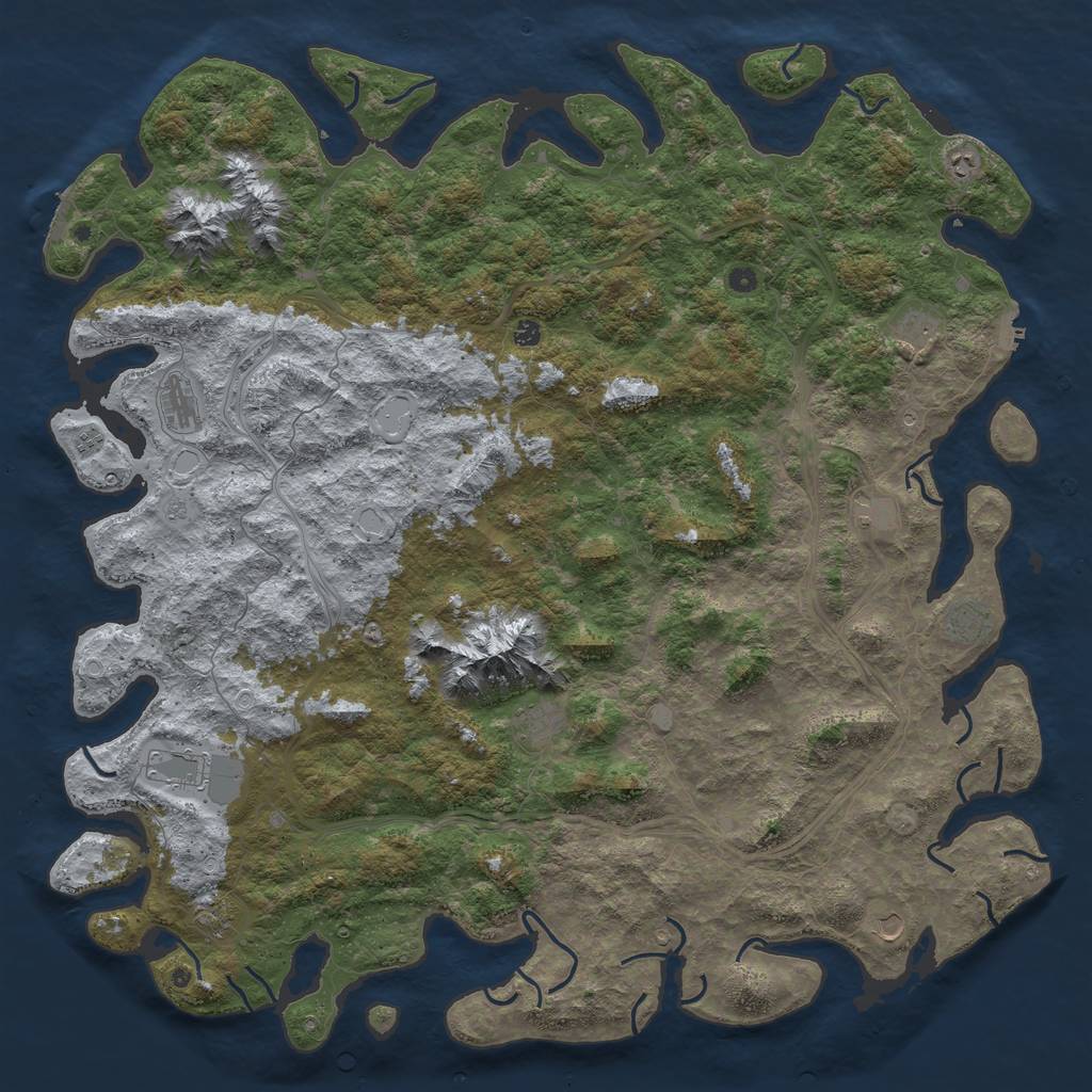 Rust Map: Procedural Map, Size: 6000, Seed: 6, 18 Monuments