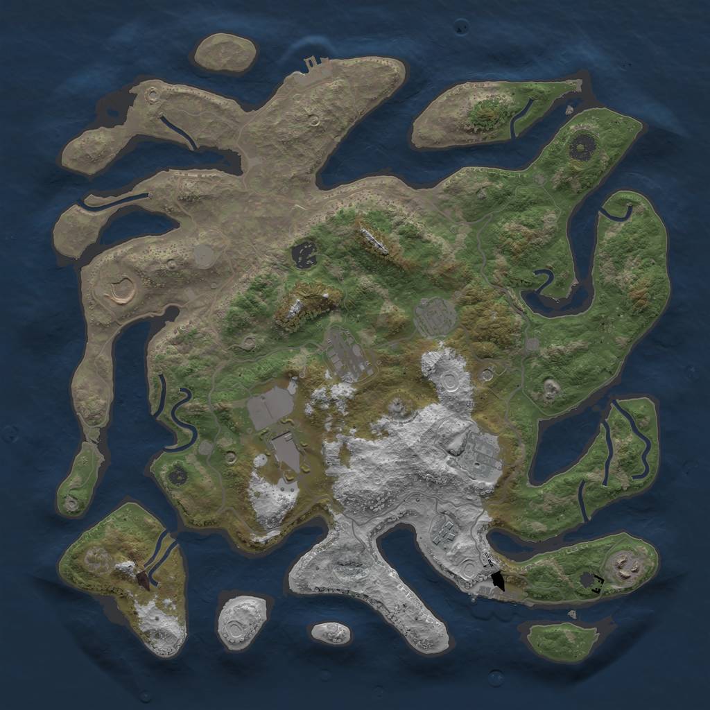 Rust Map: Procedural Map, Size: 4000, Seed: 5051220, 16 Monuments