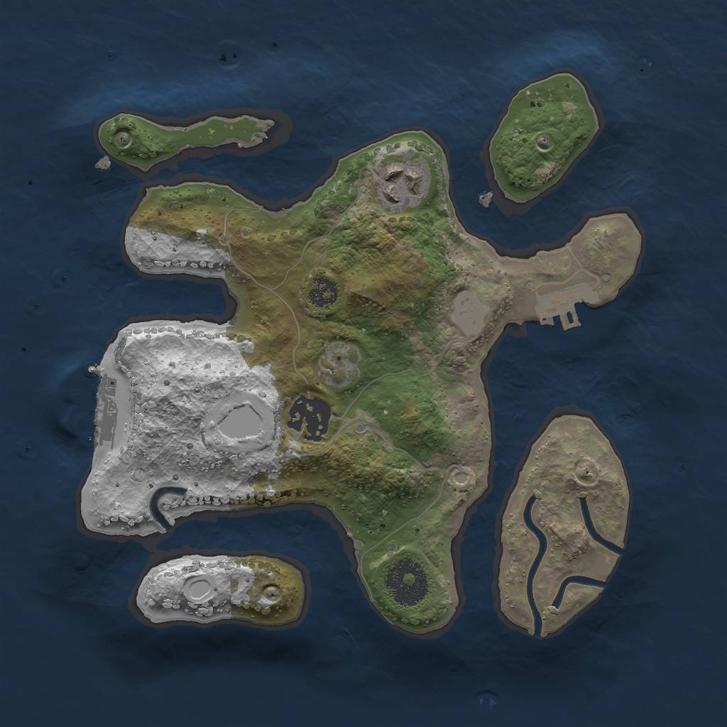 Rust Map: Procedural Map, Size: 2500, Seed: 1934, 9 Monuments