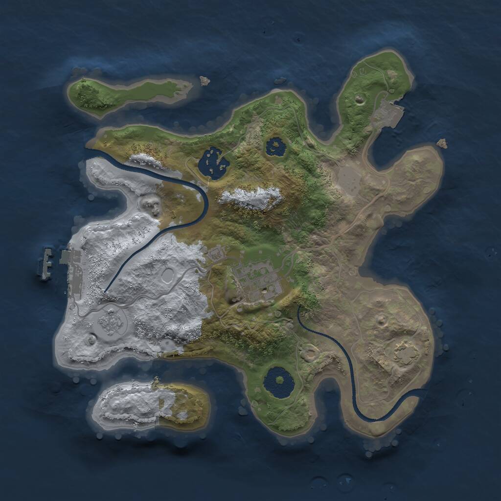 Rust Map: Procedural Map, Size: 2500, Seed: 1934, 6 Monuments