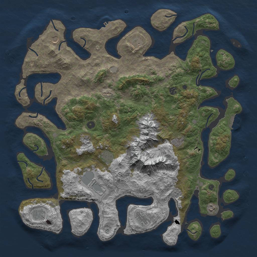 Rust Map: Procedural Map, Size: 5000, Seed: 1480122661, 19 Monuments