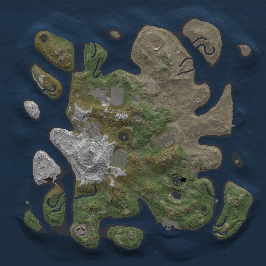 Rust Map: Procedural Map, Size: 3700, Seed: 5873152, 16 Monuments