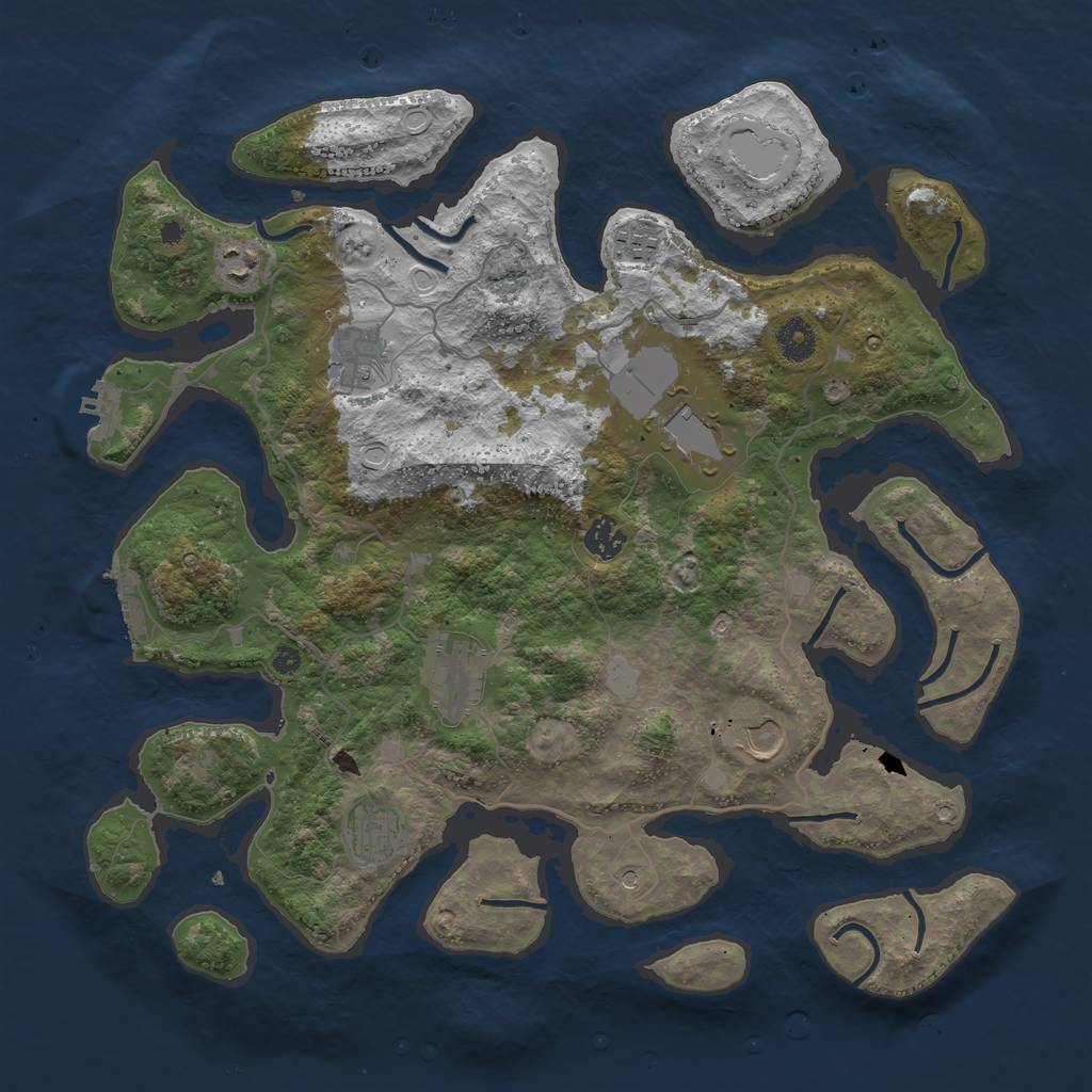 Rust Map: Procedural Map, Size: 4000, Seed: 238623952, 16 Monuments